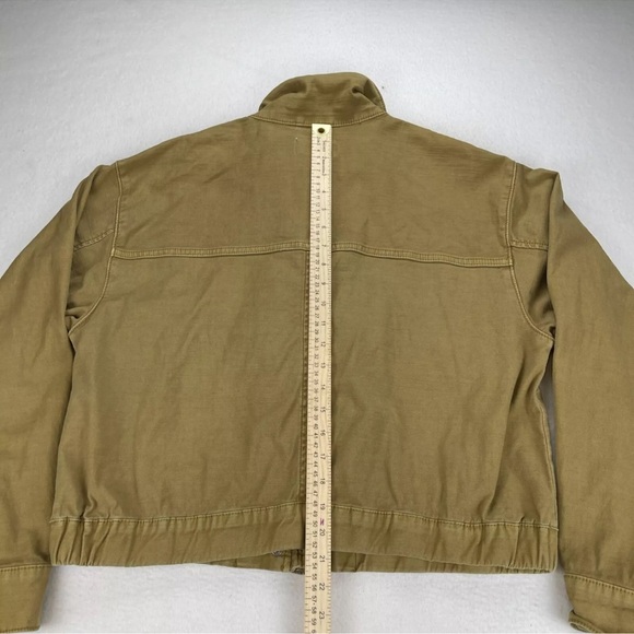Pilcro Anthropologie Women's Crop Jacket Tan Full Zip Snap Size Large Tactical - Picture 16 of 16